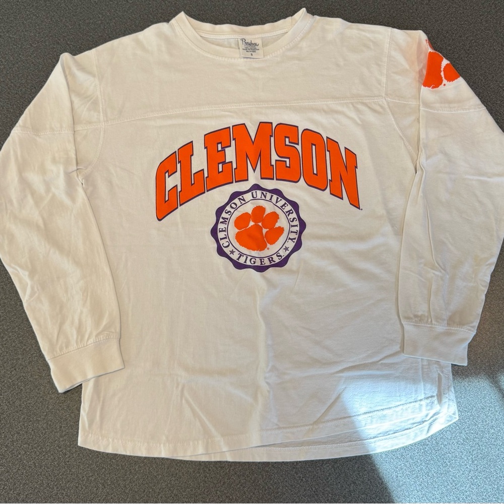 Clemson University Pressbox White Cotton Shirt